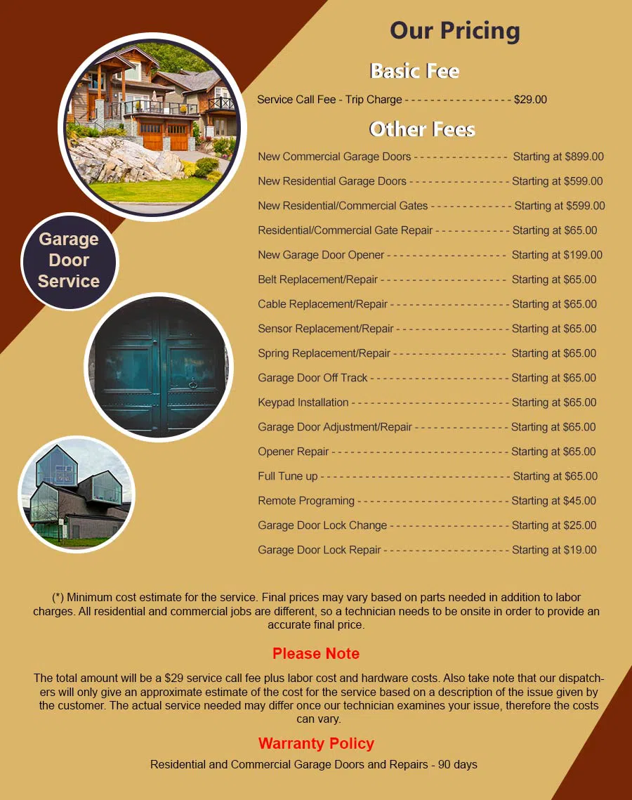 5 Star Garage Doors Bell, CA 323-405-1403 - pricelist6