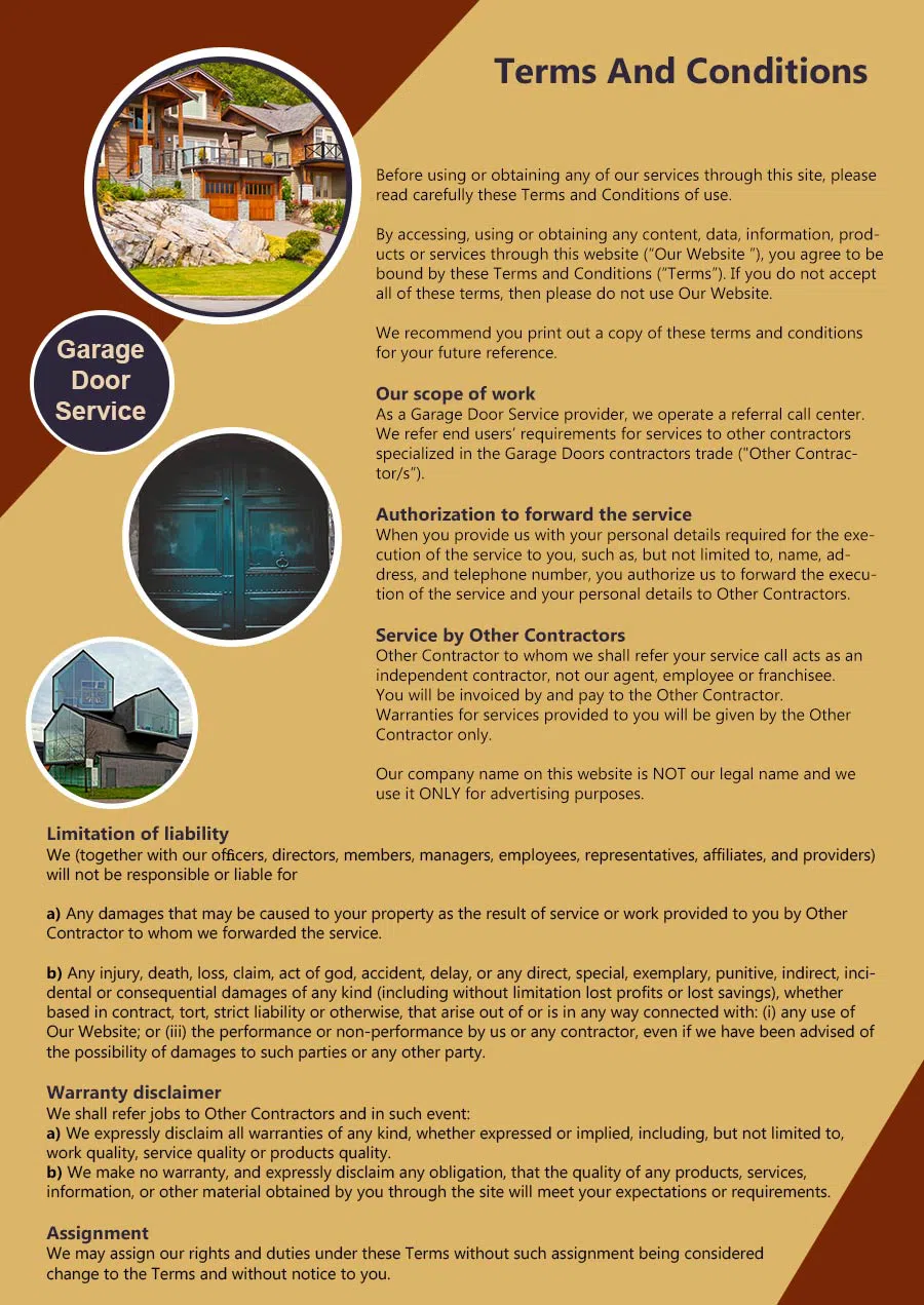5 Star Garage Doors Bell, CA 323-405-1403 - terms6